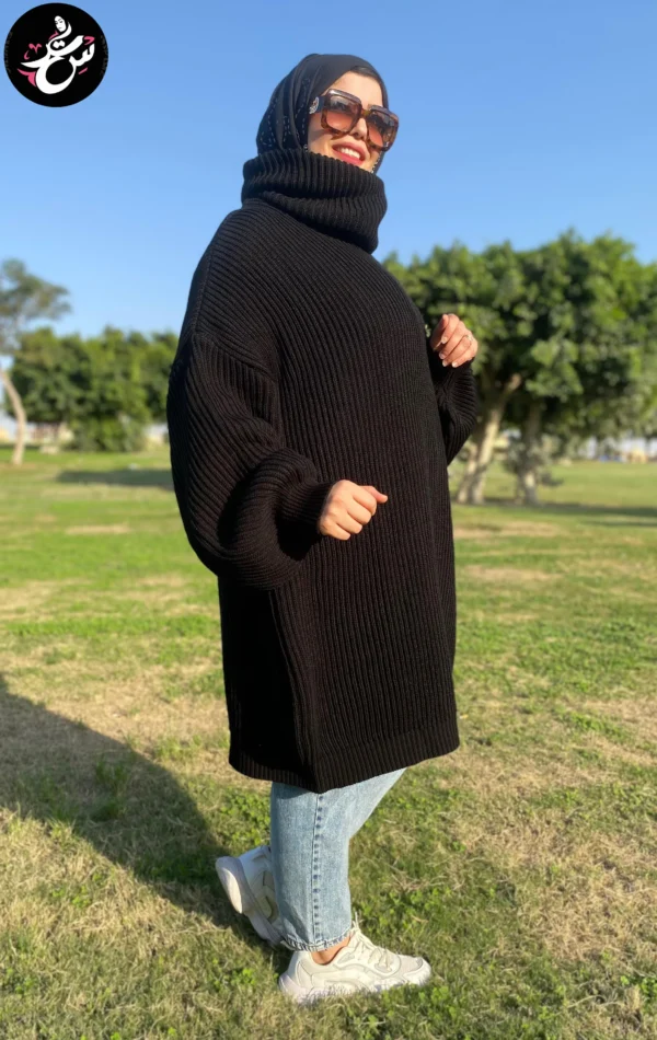 Black Long Tricot Pullover