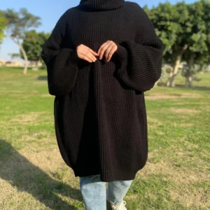 Black Long Tricot Pullover