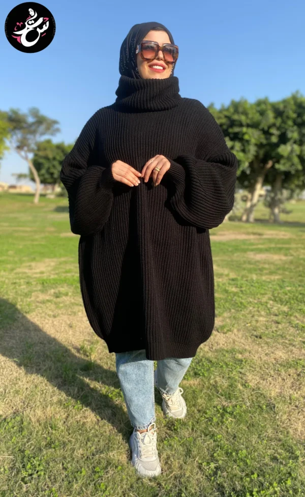 Black Long Tricot Pullover