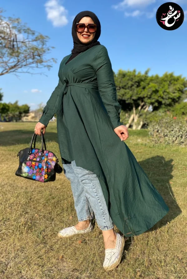 Dark Green Long Blouse