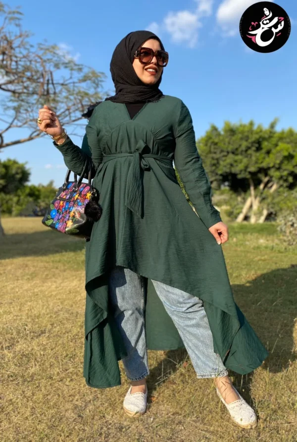 Dark Green Long Blouse