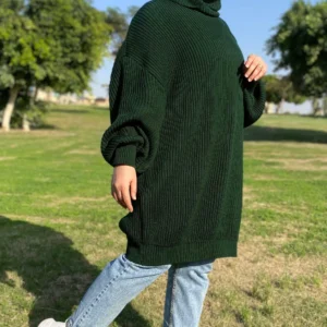 long knit pullover - Dark Green