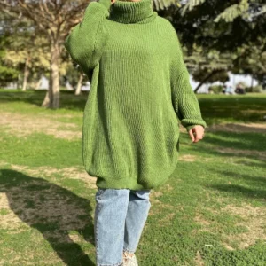 Long Tricot pullover - light green