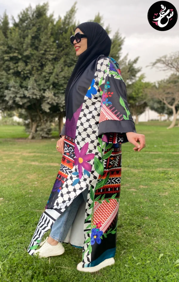 Long Colorful Palestinian Cardigan - Image 4