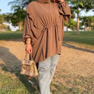 Over Size Blouse - Brown