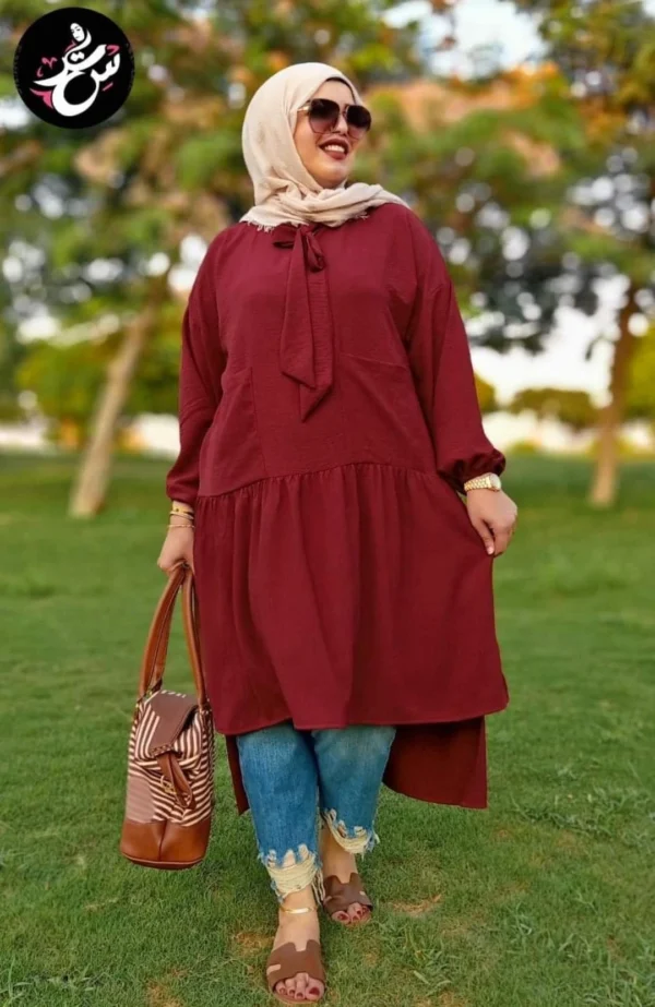 Over Size Blouse - Ruby red